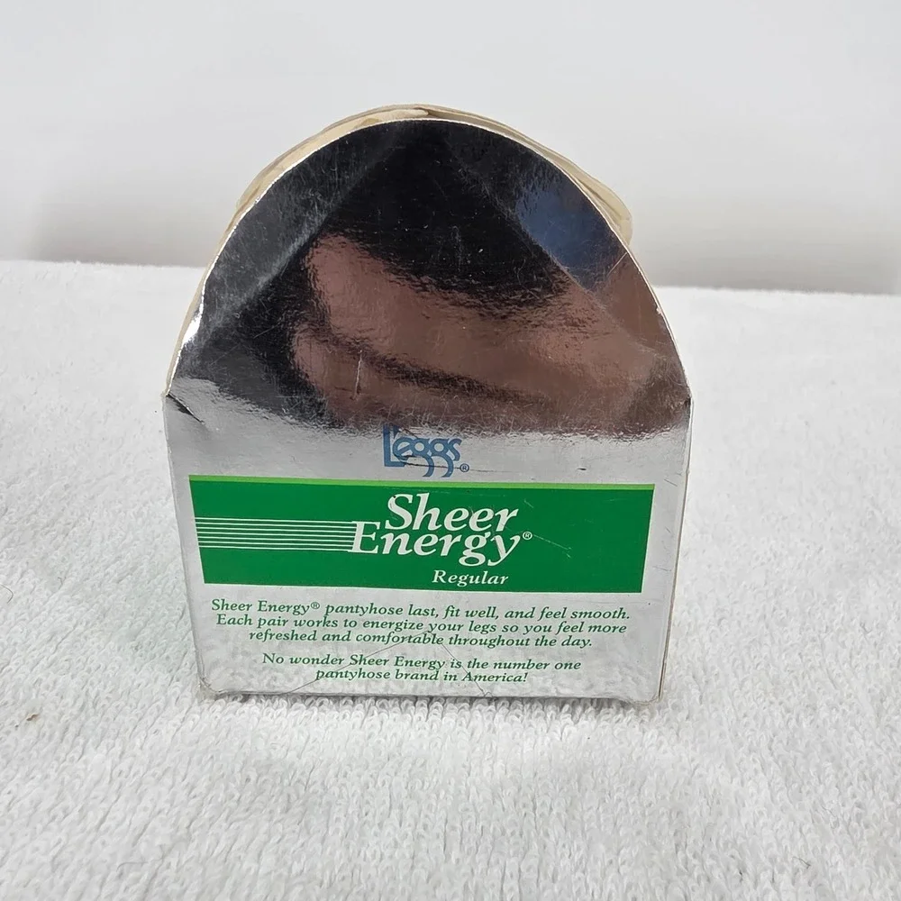 Vintage L'eggs Sheer Energy Regular Pantyhose Suntan Reinforced Toe Size Q 1996